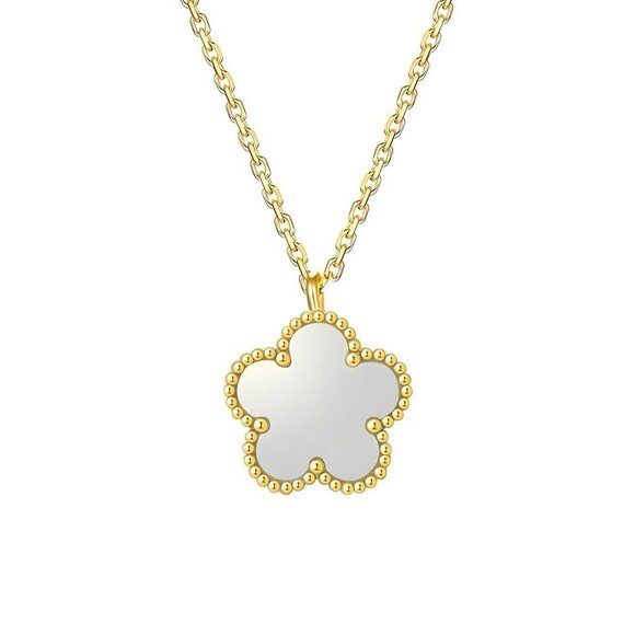 INTENSITY Jewelry - NEW 18K GOLD PLATED STAINLESS STEEL "FLOWER" NECKLACE, INTENSITY